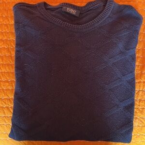 Point of Italy men’s cotton navy diamond patterned sweater szL